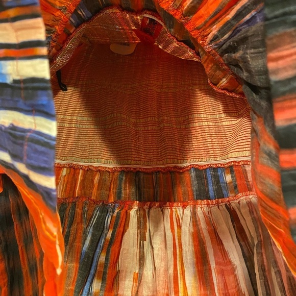 Anthropologie Plenty Strapless Tiered Mini Size XL Red Ikat - Picture 11 of 15